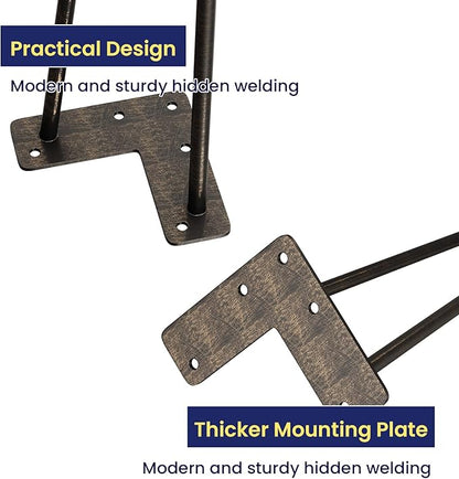 SMARTSTANDARD 16 Inch Heavy Duty Hairpin Furniture Legs, Metal Home DIY Projects for TV Stand, Sofa, Cabinet, etc with Rubber Floor Protectors Bronze 4PCS