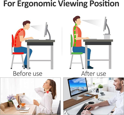 Monitor Stand Riser,Wood & Acrylic Computer Monitor Stand with LED Strip Light,Desk Accessories Desktop Organizer Stand for Computer,Laptop,Printer,PC & TV Screen