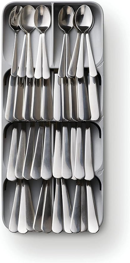 Joseph Joseph DrawerStore Compact Utensil Organizer For Kitchen Drawer Silverware, Flatware Tray, Grey