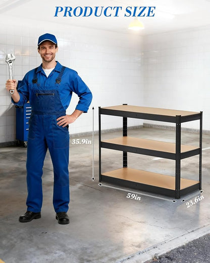 Garage Storage Shelves,60x24x36 Heavy Duty Garage Shelving Metal Adjustable Garage Shelves,5-Tier Adjustable Shelving Units,Loads 2000 LBS,Metal Storage Utility Racks for Warehouse,Pantry, Basement