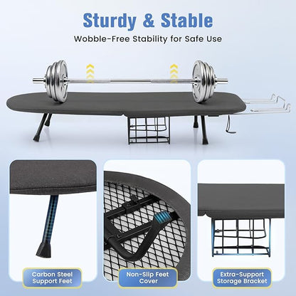 Tabletop Ironing Board, Foldable Small Ironing Board with Iron Holder Portable Mini Iron Board for Small Spaces Compact Table top Small Ironing Table for Dorms, Aprtment, RVs, Travel, 32"x12"