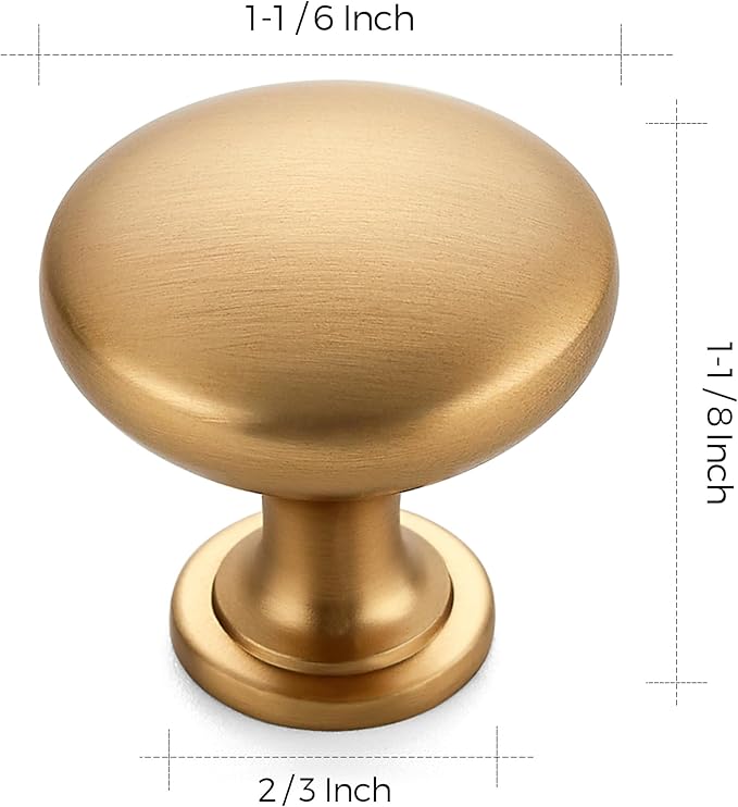 Ravinte 20 Pack Champagne Bronze Round Zinc Cabinet Knobs for Kitchen Bathroom Closet Dresser Cabinets