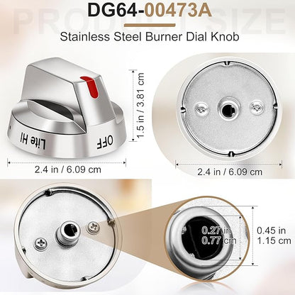 DG64-00473A Upgraded Gas Stove Knobs Compatible with Samsung Range Stove Knobs Replacements Nx58f5700ws Nx58h5600ss Nx58h5650ws Nx58j7750ss (1pcs)