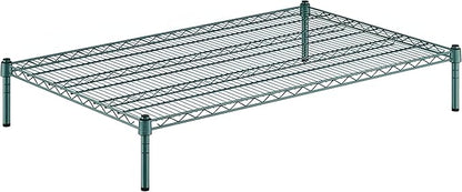 30" x 48" x 8" Green Epoxy Wire Storage Shelf, Dunnage Rack, Commercial 1 Tier Small Shelf
