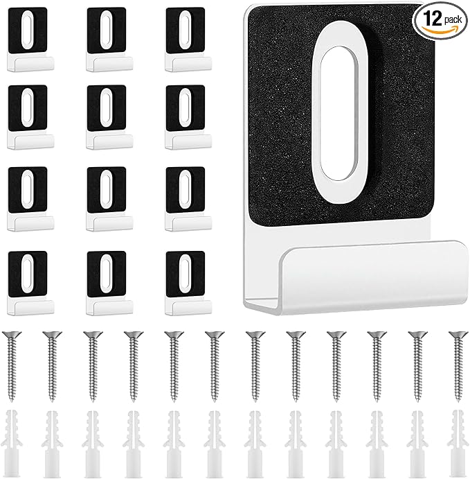 12 Pack Metal Mirror Holder Clips - Steel Heavy Duty Mirror Mounting Set with Screws,Ideal for Wall - Mounted Mirrors,Billboards,and More (Silver,1/4 Inch)