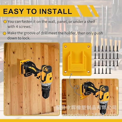 10pc Tool Holders and Battery Holder for Dewalt 20V 60V Wall Mount Hanger Battery Drill Tool Storage Shelf with Screws