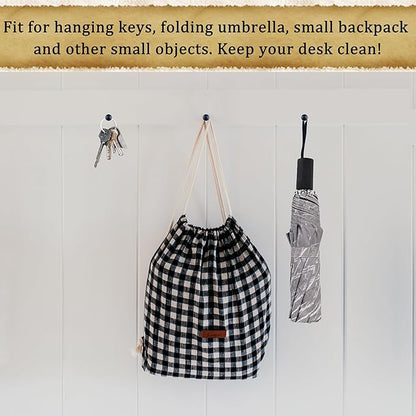 Push Pin Picture Hooks, 60 Pcs Black Push Pin Hangers, Decorative Push Pins for Wall Hanging, Thumb Tacks for Hanging, Bulletin Board Hooks