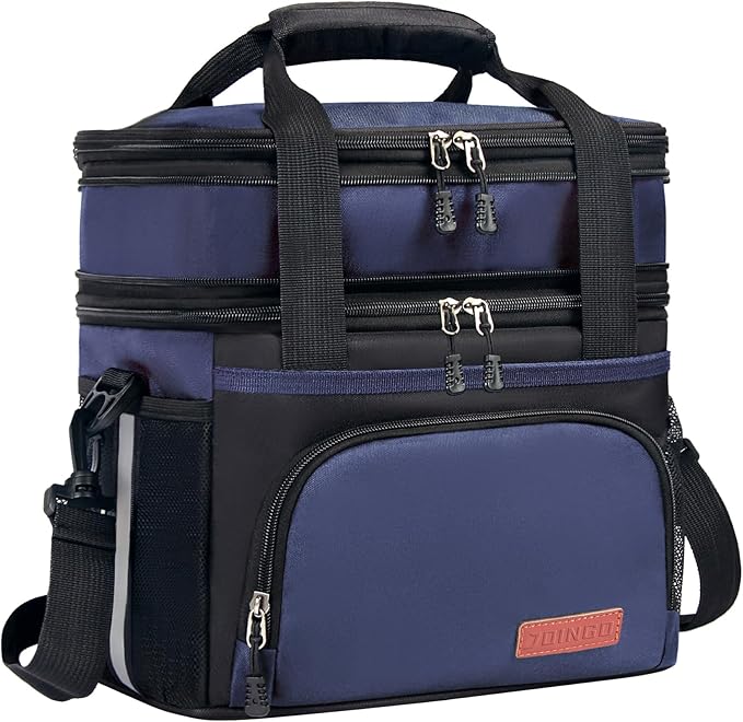 Tactical Lunch Box for Men & Women – Expandable 16L Double Deck Insulated Cooler Bag for Work, Construction & 12-Hour Shifts – Heavy Duty Leakproof Large Meal Prep Tote with Shoulder Strap