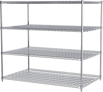 Akro-Mils AWP54UPRIGHT 54-Inch NSF Certified Industrial Grade Chrome Wire Shelf System Upright Leg Post Poles, (4 Pack)