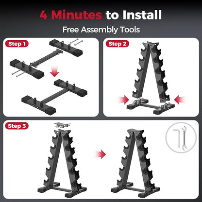 Dumbbell Rack Stand Only, Weight Rack for Dumbbells Compact A-Frame Home Gym Space Saver, 480 LBS Weight Capacity