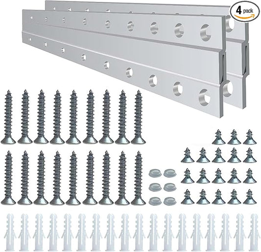 Versatile 18 Inch 2 Pairs French Cleat Hanger Heavy Duty - Mirror Brackets for Wall Mounting - Aluminium French Cleat Picture Hanging Kit (Supports Upto 180 Lbs 2 Pair)