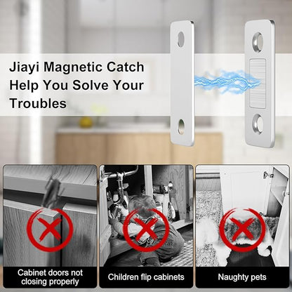Drawer Magnets Jiayi 12 Pack Ultra Thin Cabinet Door Magnet Stainless Steel Magnetic Cabinet Latches Hardware Cabinet Magnets Catch for Sliding Door Kitchen Cupboard Closure Closet Door Closer