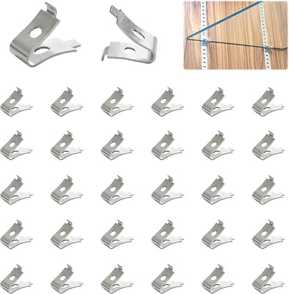 Shelf Clips 50pcs 201 Stainless Steel Metal Shelf Clips for Cabinet Shelf Support Clips for Shelf Pilaters Adjustable Shelving System DIY Cabinet Bookshelf Sheving