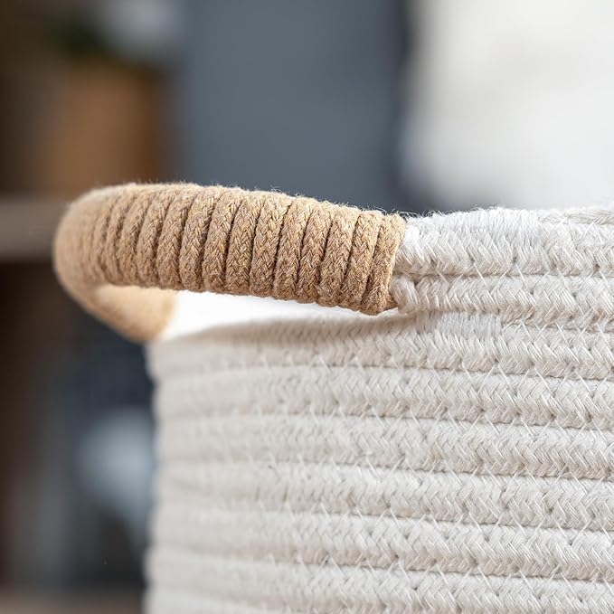 Dog Toy Basket - Cotton Rope Dog Toy Bin With Handle - Cute Woven Pet Toy Box - Perfect Toy Basket For Pets - Storage Baskets For Organizing - Toy Box For Dogs