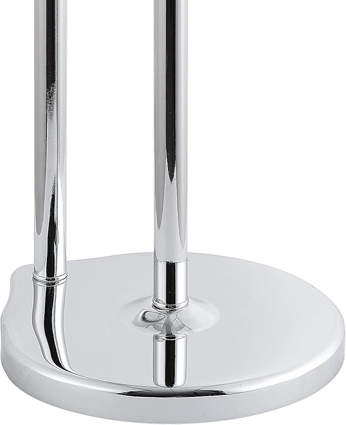 SunnyPoint Free Standing Bathroom Toilet Paper Holder Stand with Reserve, Reserve Area has Enough Space for Jumbo Roll (Chrome)