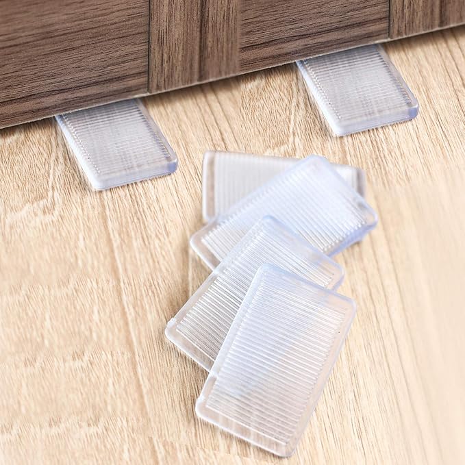 8 Pcs Plastic Clear Table Shims, Level Wedge for Home Furniture, Have Extreme Weight Capacity, Weather Resistant, Levelers for Wobbly Uneven Floors Fixing Toilet Leveling (Transparent)
