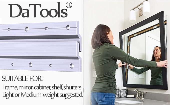 Z-Hanger Picture Hanging Kit 12 Inch - 2 Pairs - Z Bar Clips for Mirror Wall Frame Mounting Hardware,French Cleat Hangers 60 Lbs,Z Bracket Alloy Picture Hangers Kit for Headboard Cabinet,Art