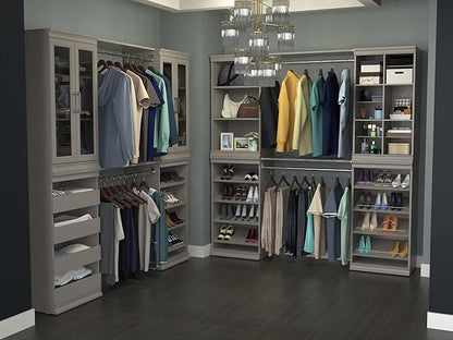 ClosetMaid Modular Storage Shelf Unit with Angled Shoe Shelves, Taupe
