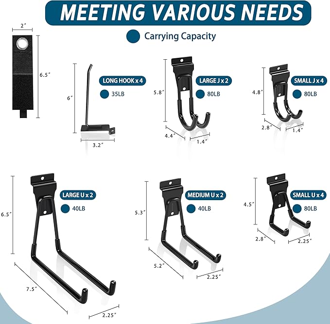Slatwall Hooks Black 20Pack Firmly and Durable Slatwall Accessories,Perfect for Organizing Garden Tools and Heavy Duty Tools and Garage Hooks Organize Your Space Efficiently