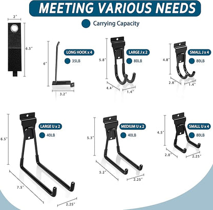 Slatwall Hooks Black 20Pack Firmly and Durable Slatwall Accessories,Perfect for Organizing Garden Tools and Heavy Duty Tools and Garage Hooks Organize Your Space Efficiently