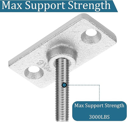 20 Pcs Ceiling Flange Hangers for 3/8" Threaded Rod Plate Ceiling Hangers Flanges Threaded Rod DIY Plumbing, Galvanized Ceiling Flange Hanger Plate Industrial Decor Project for Wall Mounting