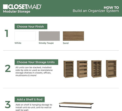 ClosetMaid Modular Storage Shelf and Hang Rod Kit, Sand