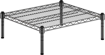 21" x 24" x 8" Black Epoxy Wire Storage Shelf, Dunnage Rack, Commercial 1 Tier Small Shelf