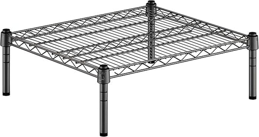 21" x 24" x 8" Black Epoxy Wire Storage Shelf, Dunnage Rack, Commercial 1 Tier Small Shelf