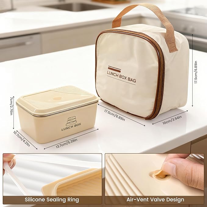 2 Pack Stainless Steel Bento Box,Leakproof 316 Stainless Steel Lunch Box, Stackable Metal Lunch Box with Insulated Bag - Ideal for Office & Outdoor