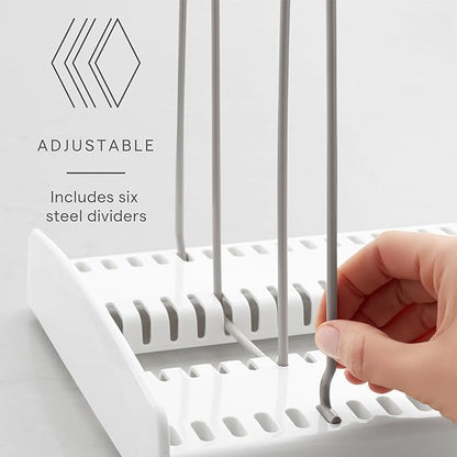 YouCopia StoreMore Cookware Rack with Tall Steel Wires, Adjustable Pan and Lid Organizer for Kitchen Cabinet Storage, Classic Edition