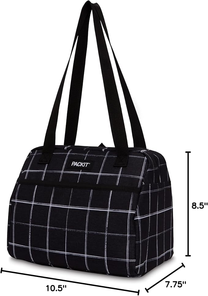 Packit, Lunch Bag Freezable Hampton Black Grid
