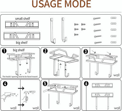 Ironing Board Hanger, 2-Layer Ironing and Iron Board Holder, Iron Board Wall Mount for Laundry Room Organization and Storage