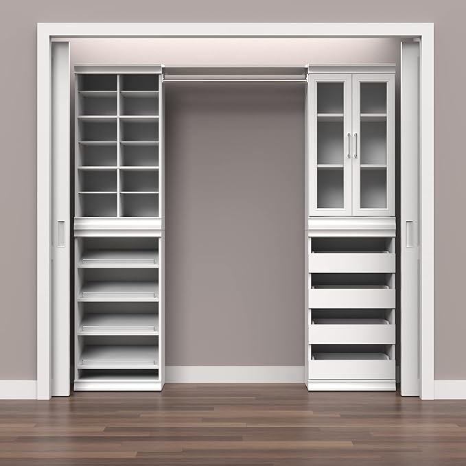 ClosetMaid Modular Storage Shelf Unit with Angled Shoe Shelves, White
