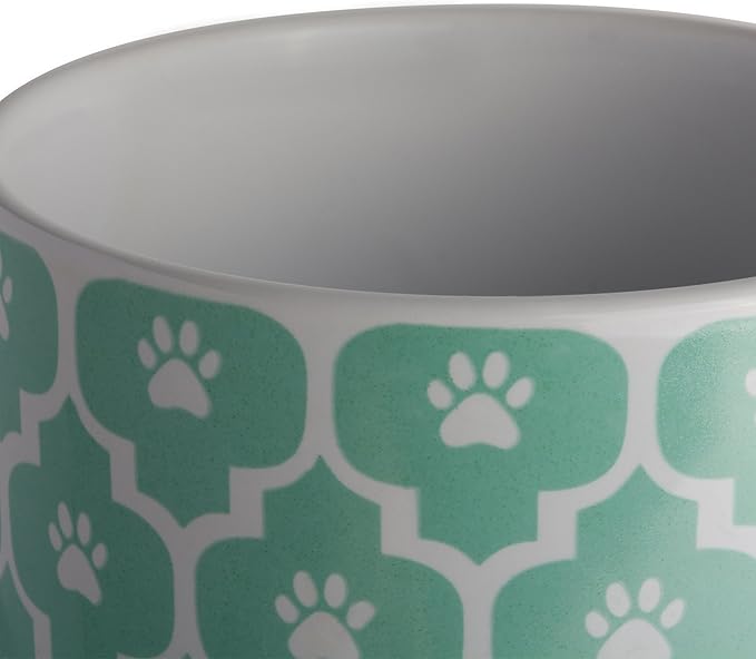 Bone Dry Lattice Pet Treat Jar with Bamboo Lid, Dishwasher Safe, Canister, 4x6.5, Aqua (Pack of 6)