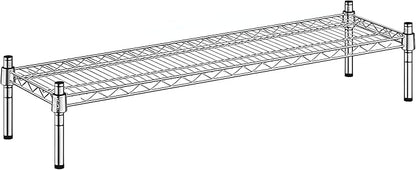 12" x 42" x 8" Chrome Wire Storage Shelf, Dunnage Rack, Commercial 1 Tier Small Shelf