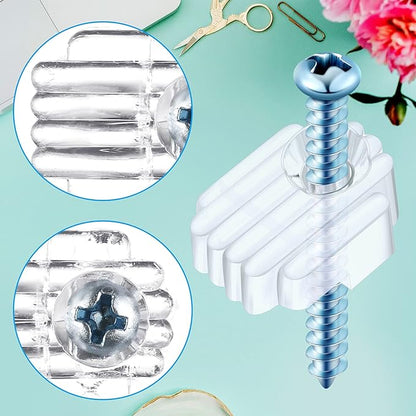 Blulu 20 Pack Mirror Holder Clips for 6 mm in (6/25) Glass Mirror Hanging Kit for Wall Mounting Hanging Retainer Fasteners with Screw and Anchors for Fixing Cabinet Door(Basic Style)