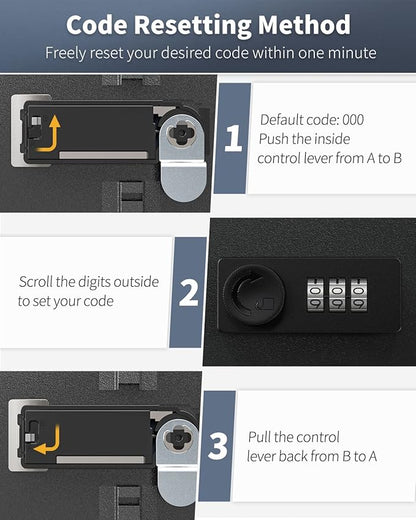 Uniclife 100 Position Key Cabinet with Combination Lock Resettable Black Digital Security Storage Box Steel Key Organizer with Colorful Key Tag Labels Stickers and Hooks