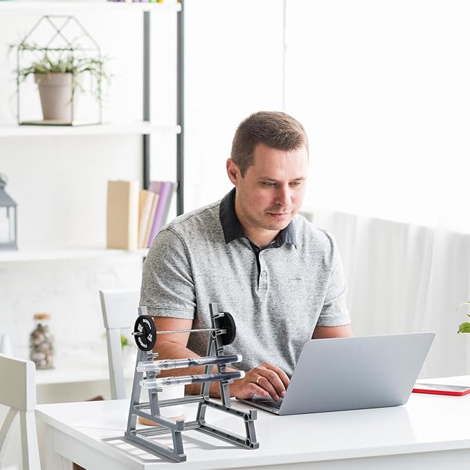 Squat Rack Pen Holder for Desk, Fun Desktop Accessories for Office, Barbell Gym Themed, Mini Pen Organizer Unique for All Fitness Enthusiasts and Weightlifting Fans Pencil Holders for Funny Gift