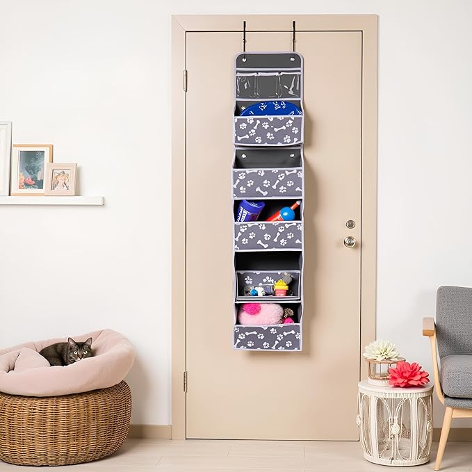 Morezi Dog Over The Door Storage Organizer Toy Leash Organization Great for Collecting pet Toys leashes Clothing Hanging Dog Organizer