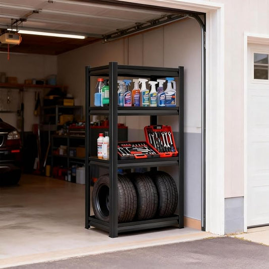 4-Tier Metal Garage Shelving Heavy Duty Adjustable Storage Shelves 2000lbs Capacity Steel Shelving Units Tool Rack Corner Shelf for Heavy Equipment and Tools (23.6" W × 13.8" D × 44.1" H)