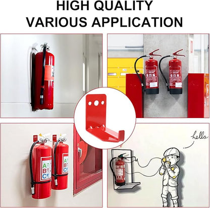 Huazu Fire Extinguisher Mount - 4 Pack Wall Hooks for 5 to 40 Lb Extinguishers, Universal Bracket with Expansion Screws