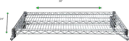 Heavy Duty Chrome Wire Storage Wall Shelf (24" x 30")