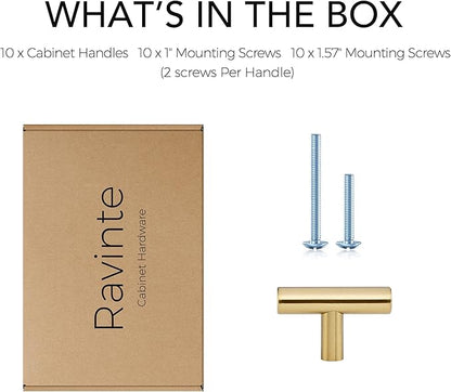 Ravinte 2'' Cabinet Handles Stainless Steel Champagne Bronze Kitchen Cabinet Hardware Handles of Kitchen Cupboard Handles 10 Pack
