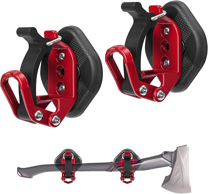 2 Pack MagitcSee Magnetic Shovel Holder for Truck, No-Drill Heavy Duty Axe Mount Quick Release Bracket for Roof Rack, Metal Rubber Shovel Clamp for RV, Trailer, Cruise, ATV, Garage Storage