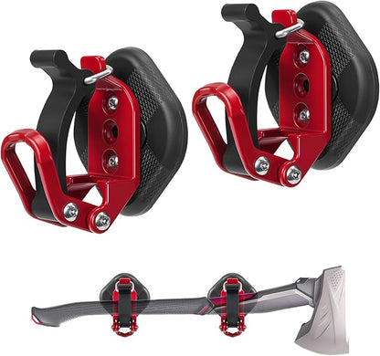 2 Pack MagitcSee Magnetic Shovel Holder for Truck, No-Drill Heavy Duty Axe Mount Quick Release Bracket for Roof Rack, Metal Rubber Shovel Clamp for RV, Trailer, Cruise, ATV, Garage Storage