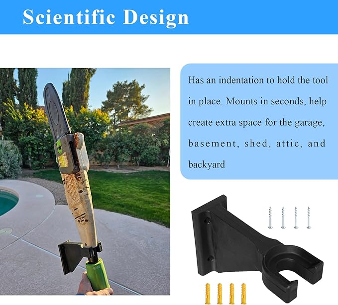 Premium Heavy-Duty Wall Hanging Holder for Garden Power Tools, Garage Storage Organizer, Storage Hooks for Trimmer, Holds up to 250lbs, Fits EGO 56V Trimmer and Edger, Ego Power/Edger(1Pcs/4-Hole)