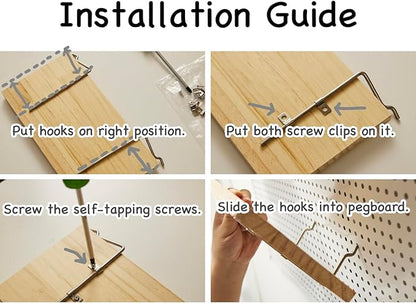 SEVENY 2 Pack Pegboard Shelf Wall Organizer, Pine Wooden Garage Tool Storage,PegBoard Shelve, Wooden Board for Walls, Apartment, Office Organization, Kitchen, Craft Room, Workshop,Studio Garage,Large