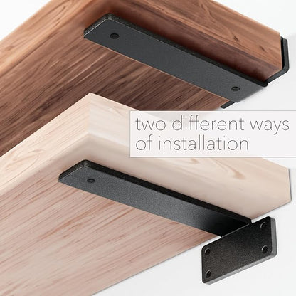 8 Pack Shelf Brackets 6 Inch Floating Shelf Bracket 1/5 inch Thick Heavy Duty Hidden Shelf Brackets Iron Metal Brackets for Shelf Support with Screw Included
