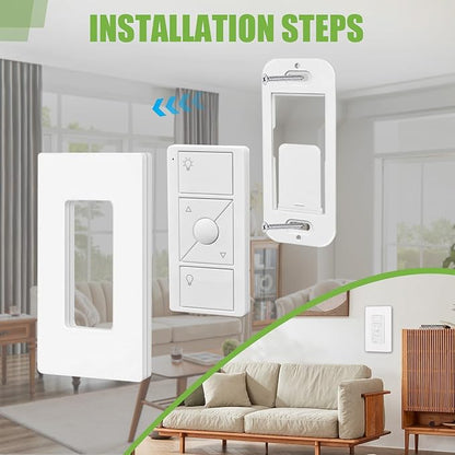 Wallplate Brackets Compatible with Lutron Caseta Pico Remote, No Wires Required, Wall Mounting Kit Compatible with Lutron Smart Switch, 4-Pack ABS