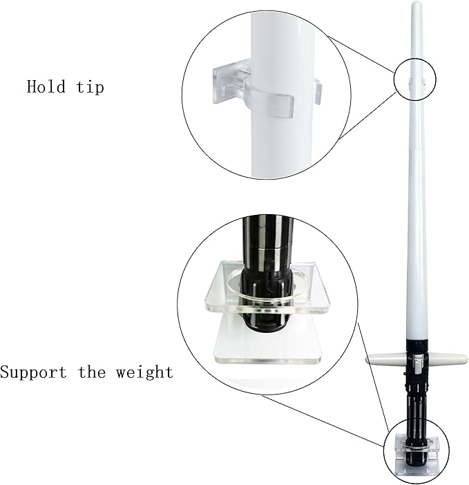 YYST Clear Light Saber Wall Mount Wall Rack Wall Holder - 4 Pack